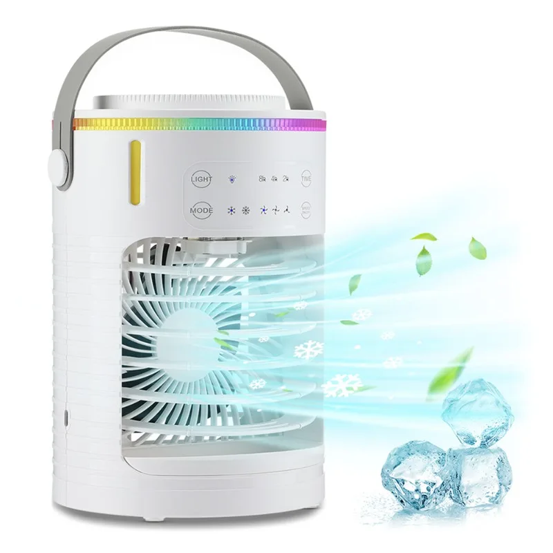 

Mini Portable Air Conditioners USB Water Cooling Fan Small Table Air Cooler with Spray Humidify
