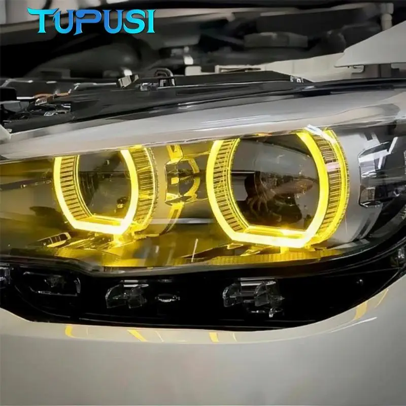 2016 2017 2018 BMW 1 시리즈 F20 F21 114d 118d 120i LCI LED 헤드라이트용 옐로우 엔젤 아이 DRL 모듈 주간 주행등 OEM 63117428425