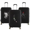 Unisex Luggage Cover 18-28 Inch Fashion White Picture Series Pattern Trolley Suitcase Elastic Dust Bags Case Travel Accessories 1