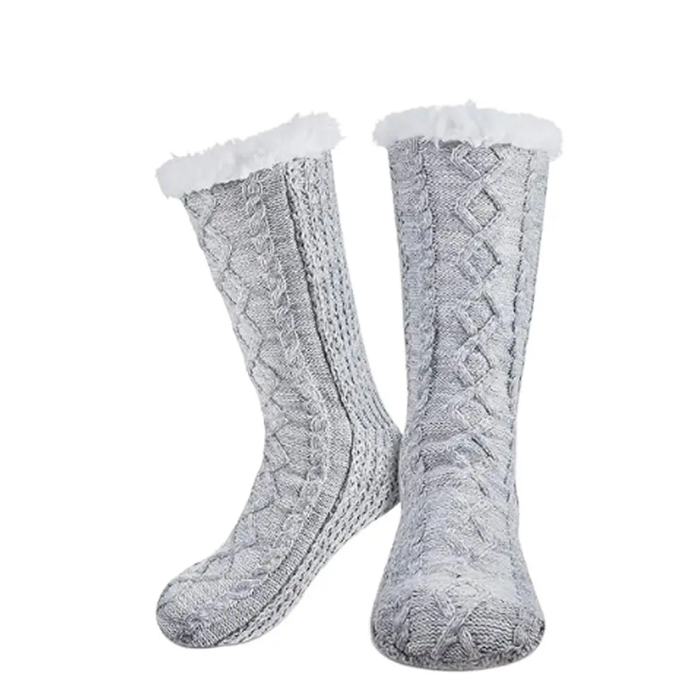 

Fluffy Cabin Socks Fashion Non Slip Cozy Thick Slipper Socks Soft Comfy with Grip Fleece Lined Socks for Women