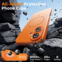 Orange for IPhone17 Silicone Soft Magnetic Case for IPhone 17 Air 16 15 14 13 12 Pro Max Plus 17Air 17Pro Magsafe Phone Cover 6
