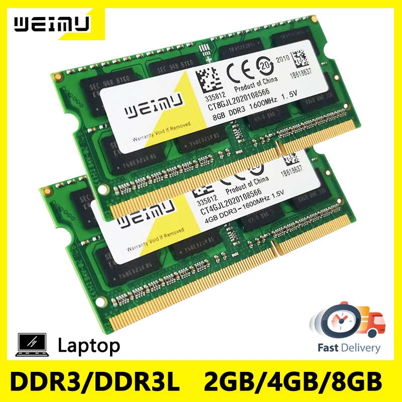 

Оперативная память DDR3 DDR3L 4 ГБ 8 ГБ, ОЗУ для ноутбука 1066 1333 1600 МГц PC3 1,5 в PC3L 1,35 в 8500 10600 12800, память SODIMM для ноутбука, память DDR3 ОЗУ