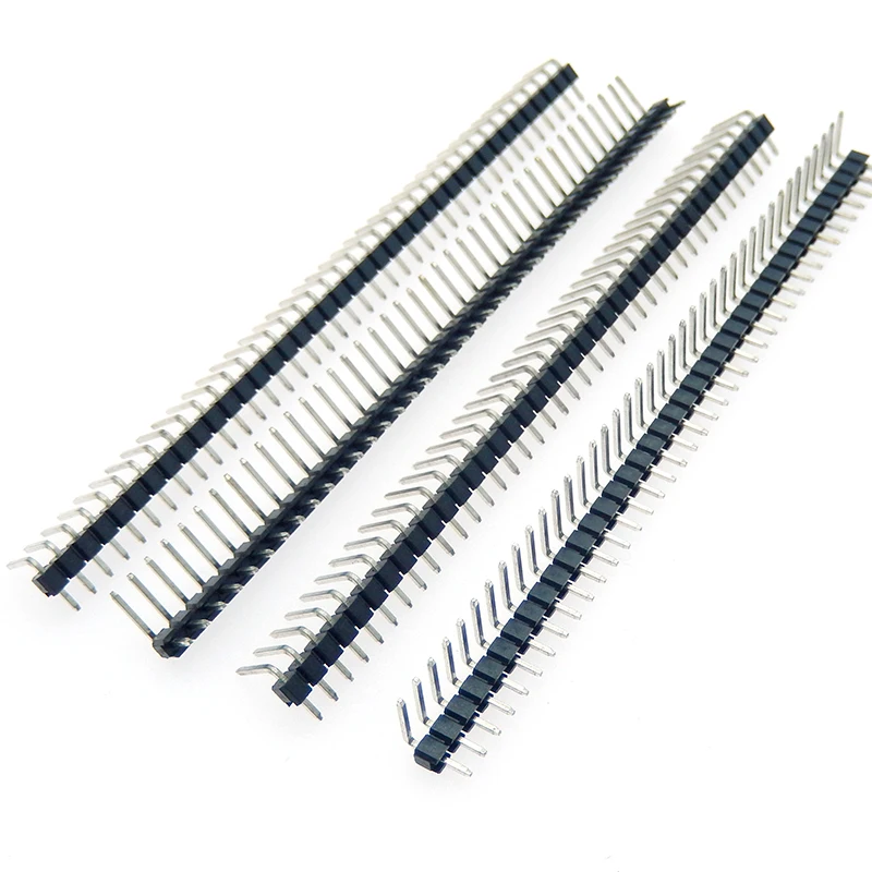 10pcs 1x40 2X40 40Pin 80PIN 2.54mm right Angle single row Pin head male 90 degree Pin connector Double row pin