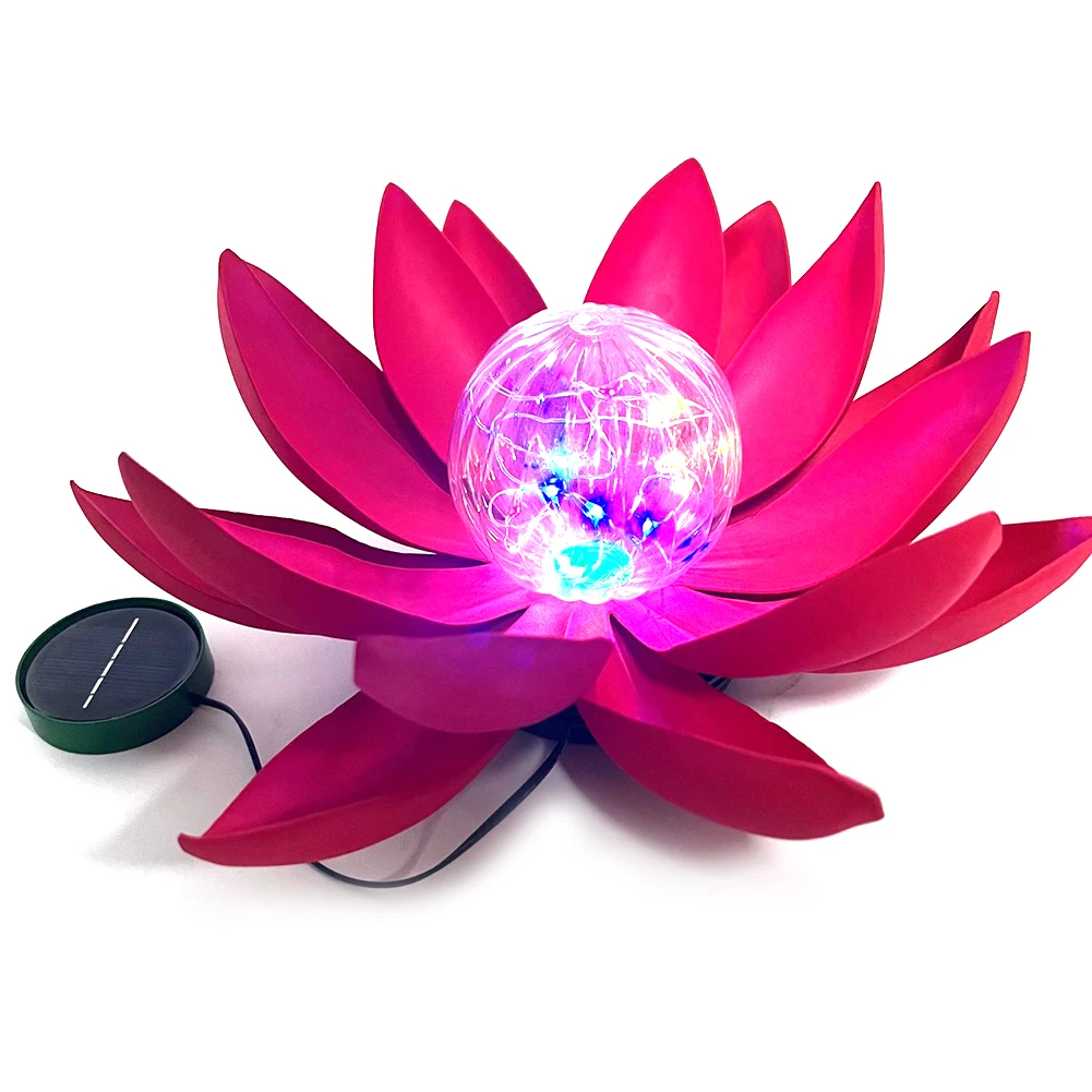 Solar Floating Lotus Shape Water Surface Lantern Solar Artificial Floating Lotus Night Lamp Garden Pool Pond Fountain Decor