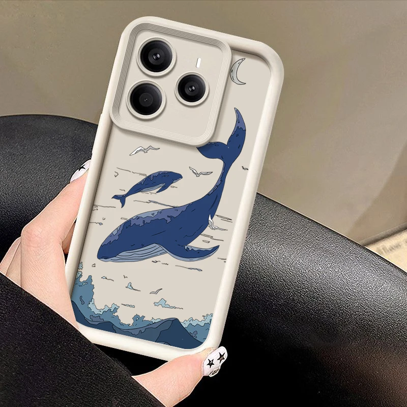 Ocean Animals Shark and Dolphin Design TPU Phone Case