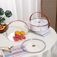 Simplicity Transparent Portable Fruit Plate Outdoor Handle Ice Bucket Creative Living Room Home Compartment Snack Fruit Plate 2