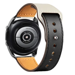 Premium Leather Watch Strap - Timeless Elegance and Comfort for 20mm watch band (Black white 20)