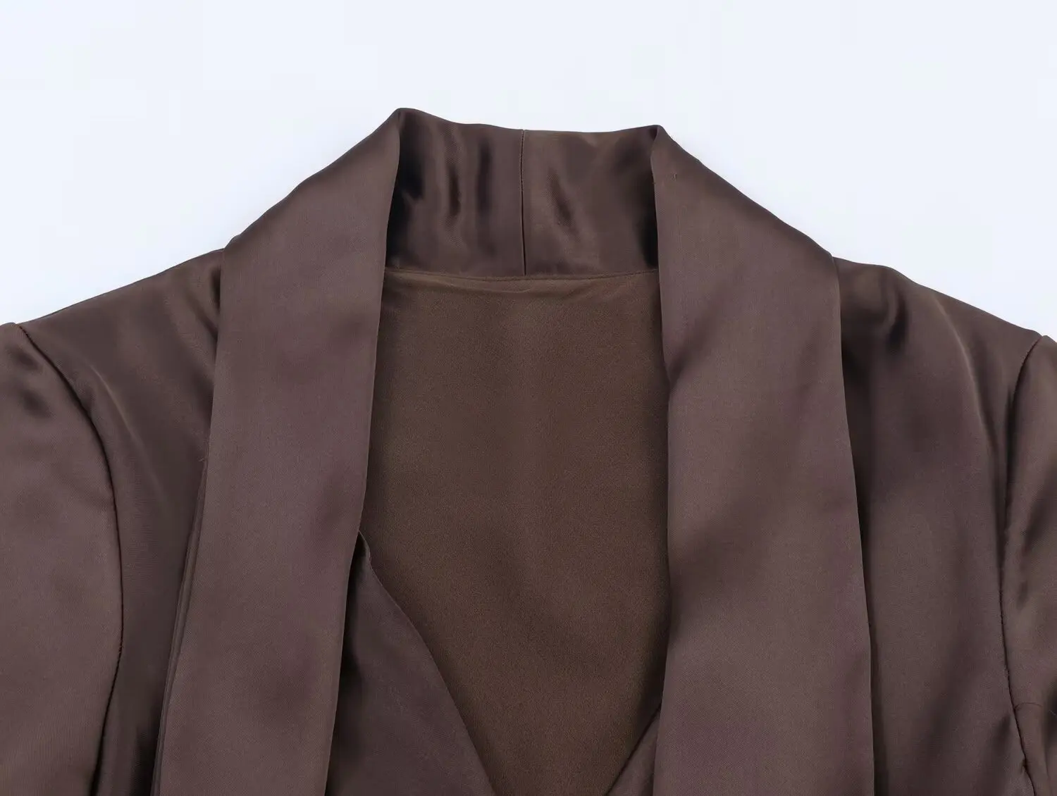 Women's V-Neck Silk Satin Irt Dress Female Slimming Scarf Collar Design Lady High-End Elegant Commuting Office Party Mini Dress