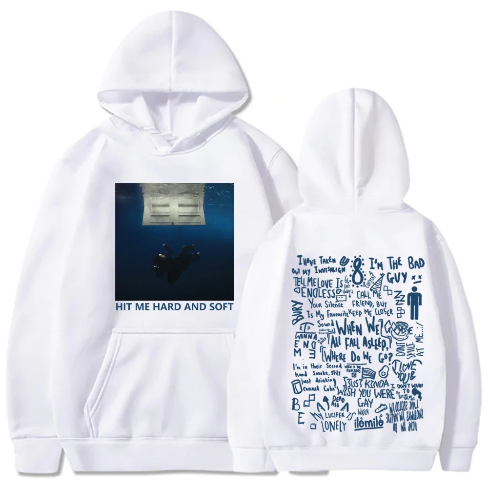 Sweatshirt Officiel Billie Eilish Hit Me Hard And Soft - Bleu - Produit Sous Licence Bravado - Coupe Classique, Col Tissé - 241 G