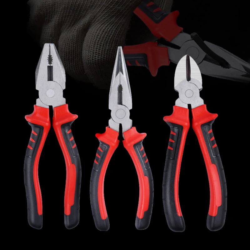 6/8 Wire Pliers Large Electric Opening Sharp Multifunc Tool Cutting Twisting Gripping Metal Wires Heavy Duty Industrial Tools