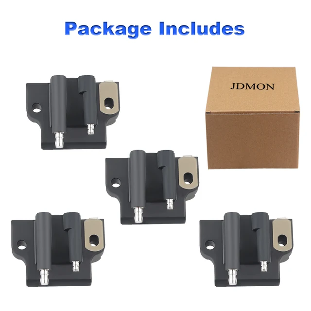 AA Ignition Coil Pack Set Of 4 - Compatible With Johnson & Evinrude 2-Stroke Outboards (4-300HP, 1985-2001 Models)