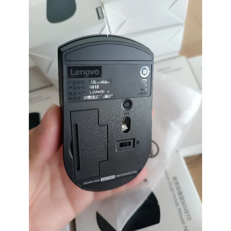 레노버 2.4GHz 5.0 무선 블루투스 듀얼 모드 마우스 N810 인체공학적 사무용 휴대용 노트북 무선 마우스