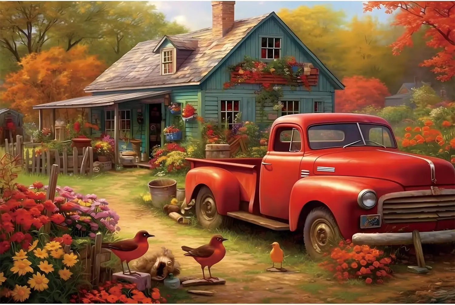 Adult House in The Countryside Jigsaw Puzzle 300/500/1000 Pieces Stress Relief Entertainment Toys Landscape Puzzles Birthday