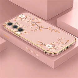 Floral Soft Silicone Phone Cover with Artistic Pattern for Samsung A54 5G (Pink-287)