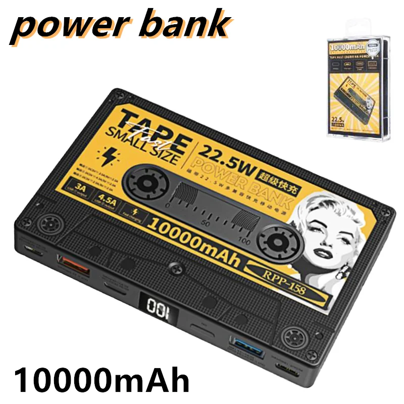 

Digital Display 10000mAh Portable Power Bank for Fast Charging 22.5W Mobile Power Supply Power Bank Battery