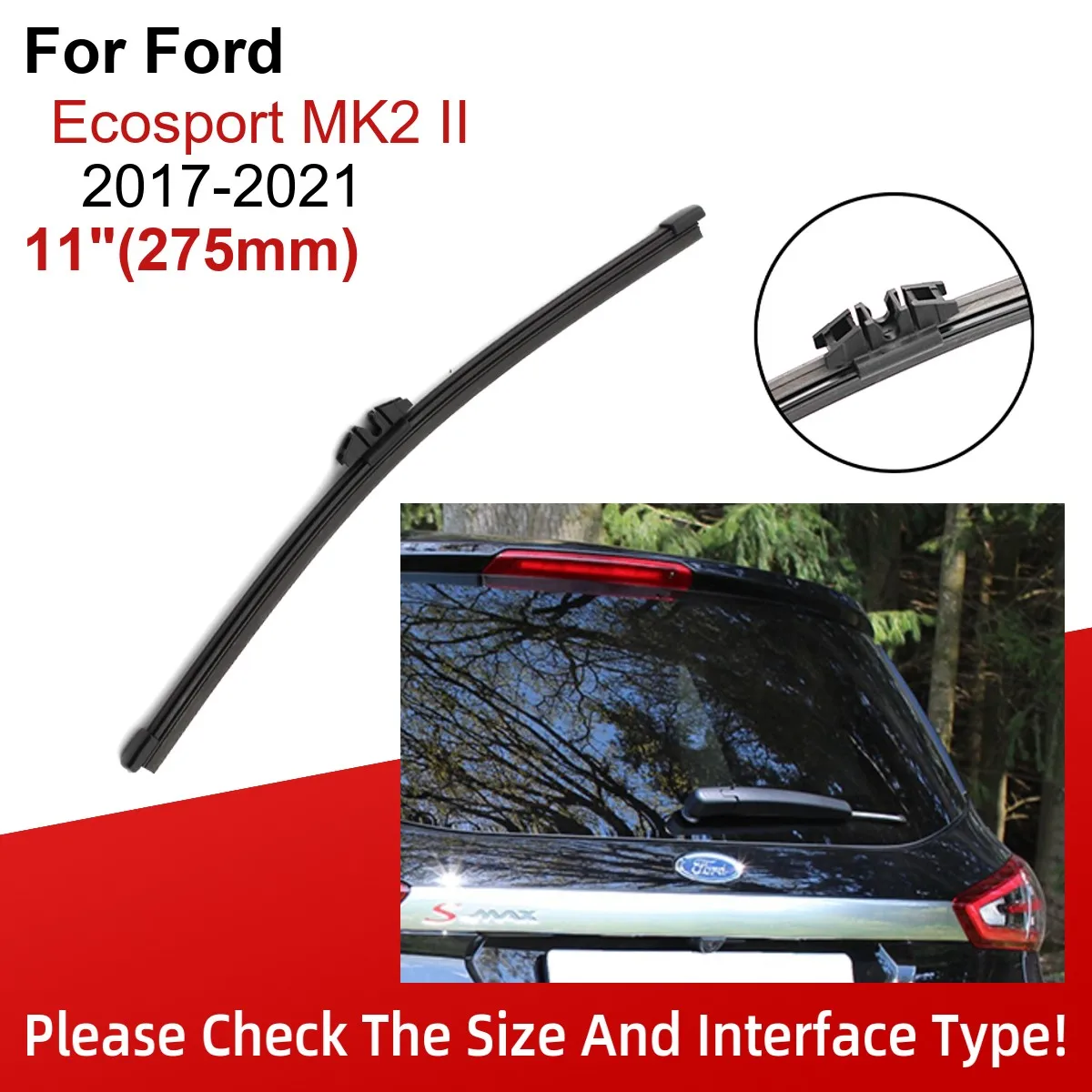 Ruitenwisser 11 Achter Wisser & Arm Set Kit for Ford Ecosport II MK2