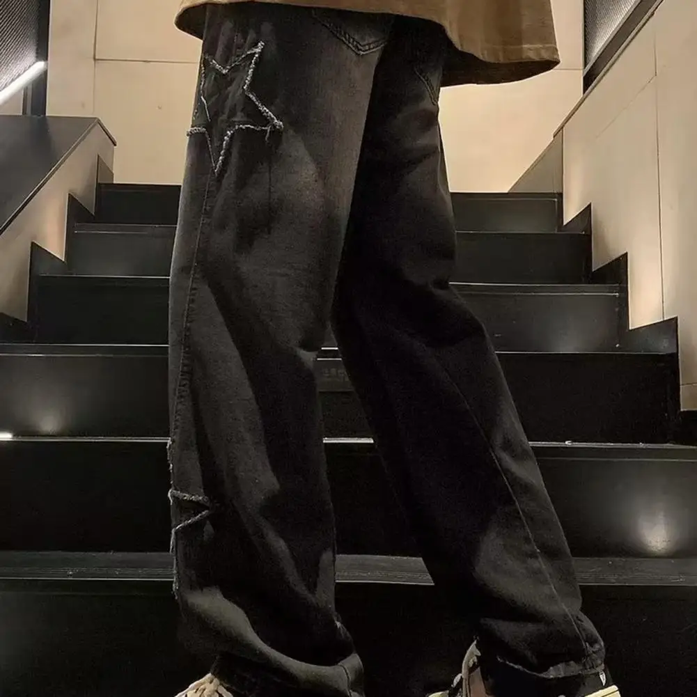 Star-shape Jeans Men's Autumn/winter American Style Trendy Brand Pants Middle School Student Straight-leg Loose-fit Bell Bottoms