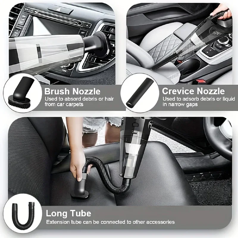 12V Handheld Vacuum Cleaner, Handheld Car Vacuum Cleaner With Strong Suction Power, Portable Mini Car Cleaner