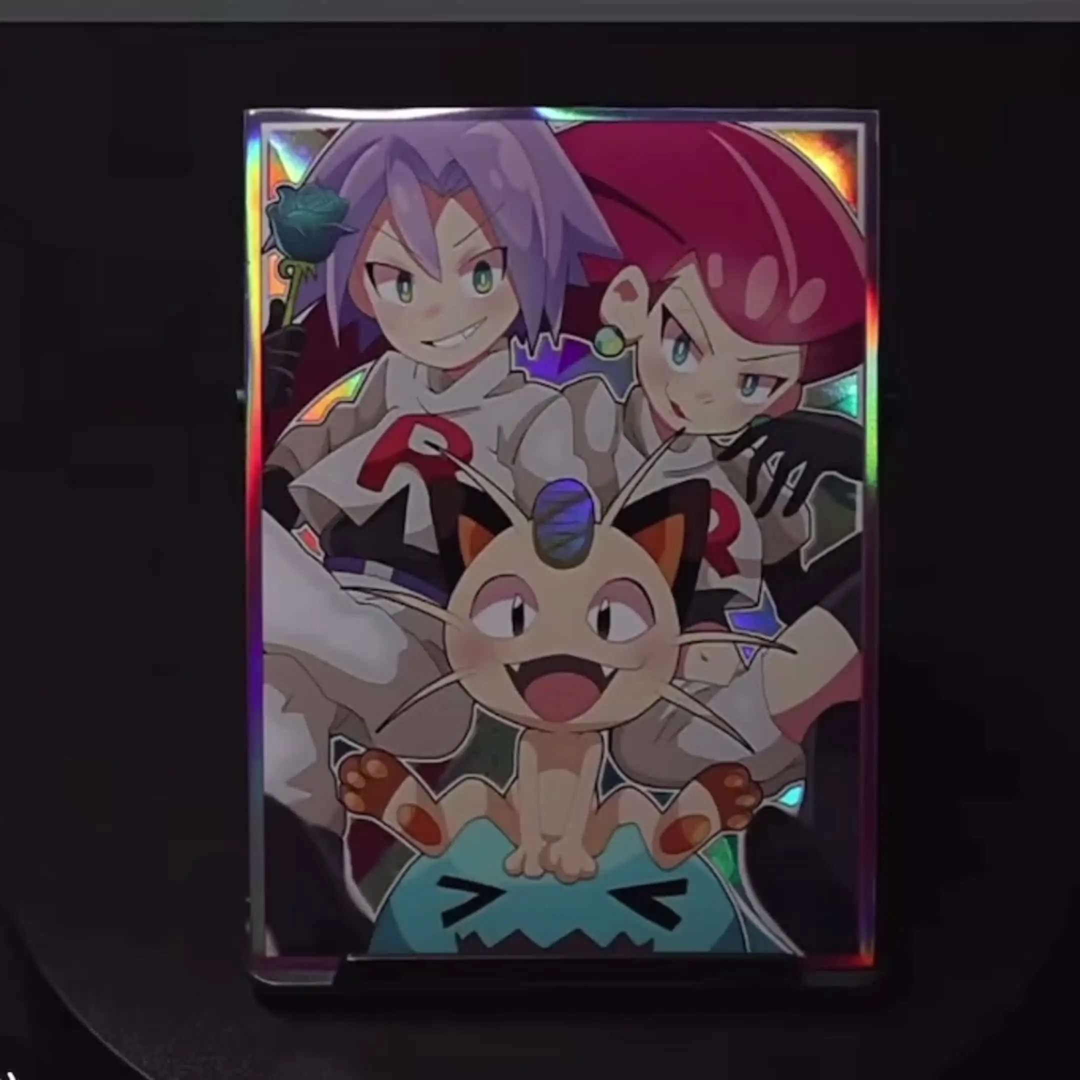 team rocket card sleeves Team Rocket Jessie James & Meowth Holographic Card Sleeves main image 0
