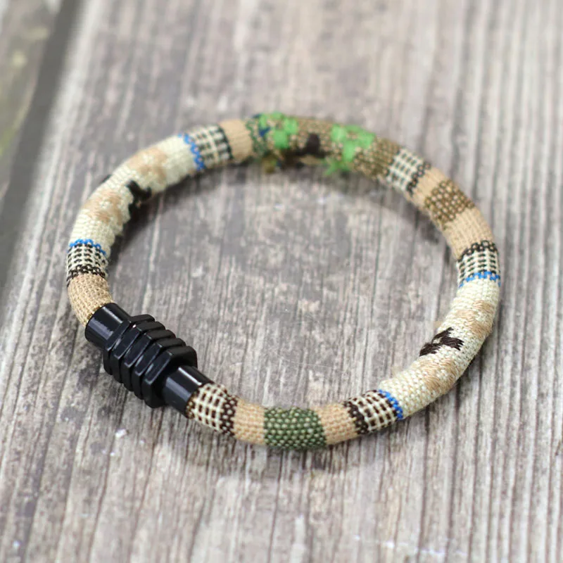 Boho Ethnic Handwoven Bracelet 6mm Width Men Women