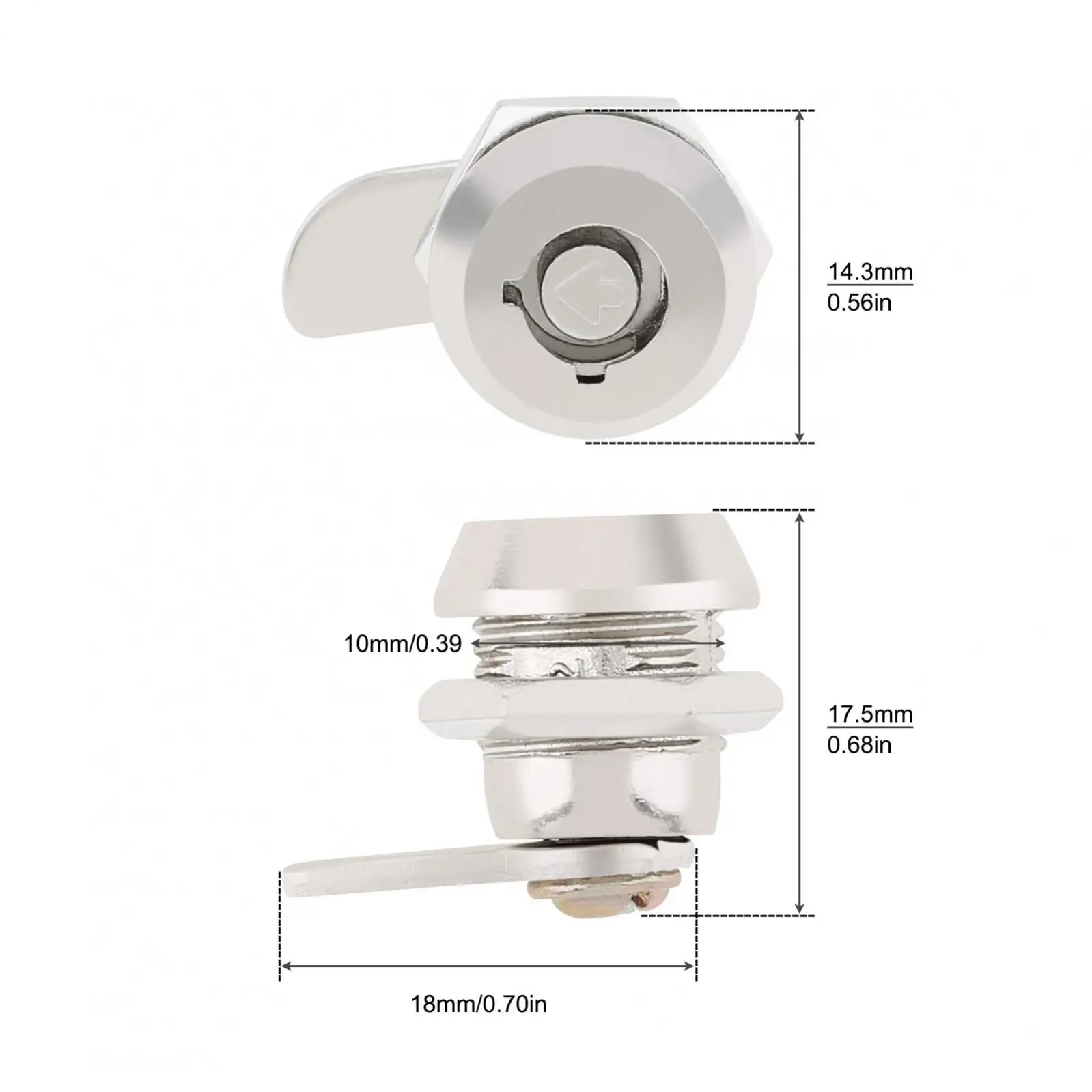Cabinet Door Lock Mini Tubular Cam Cabinet Door Lock for Home Important Items Security Cylinder Door / Mailbox / Telephone with 2 Keys