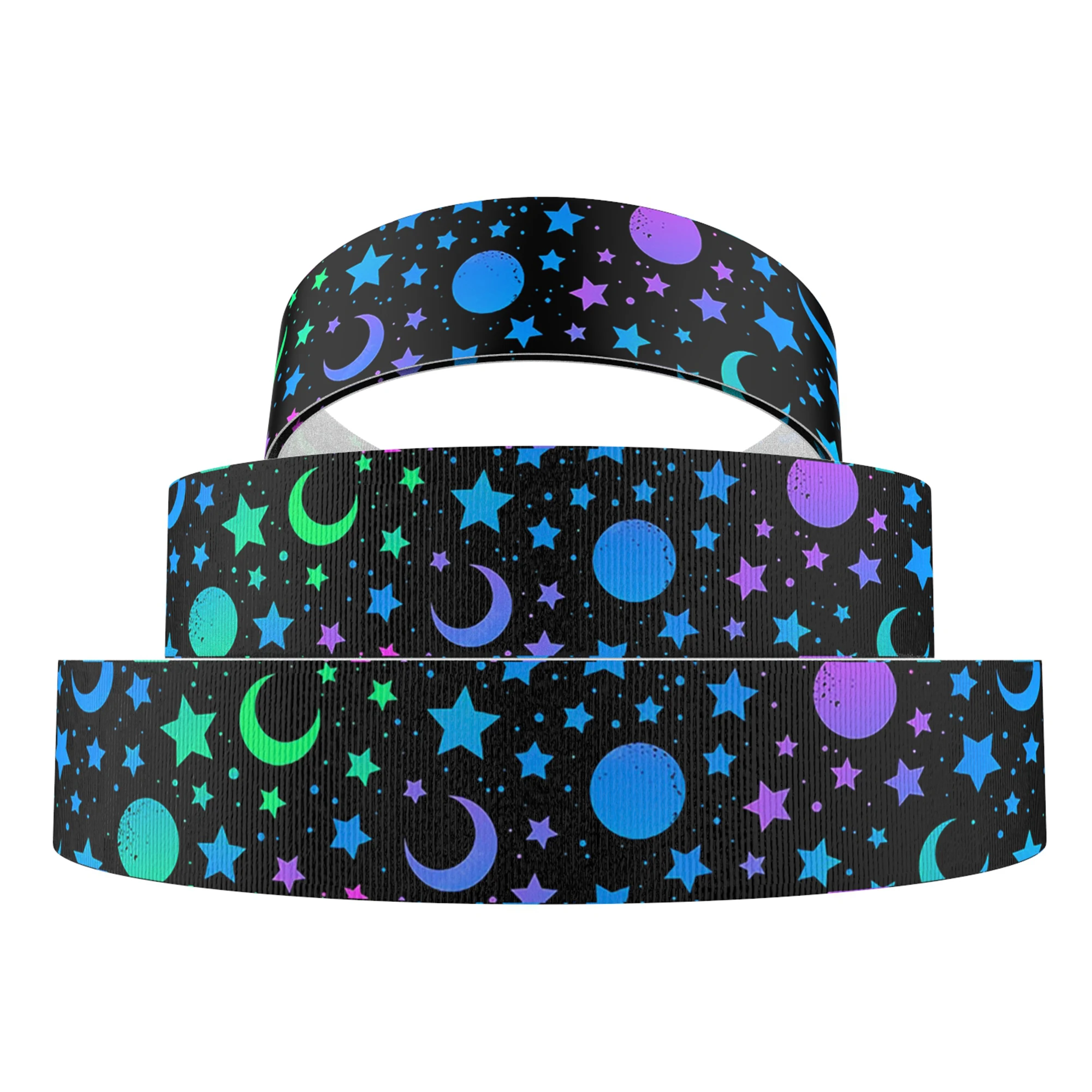 5Y Skull Gradient Star Cat Bat Grosgrain Ribbon 25mm/38mm/75mm Wrapping Hair Bow Making DIY Wedding Decoration Gift Packing