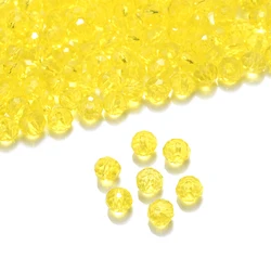 Cicifu Mix Green Faceted Crystal Glass Beads - Assorted Sizes and Quantities - 6mm(40pcs) (Light yellow)