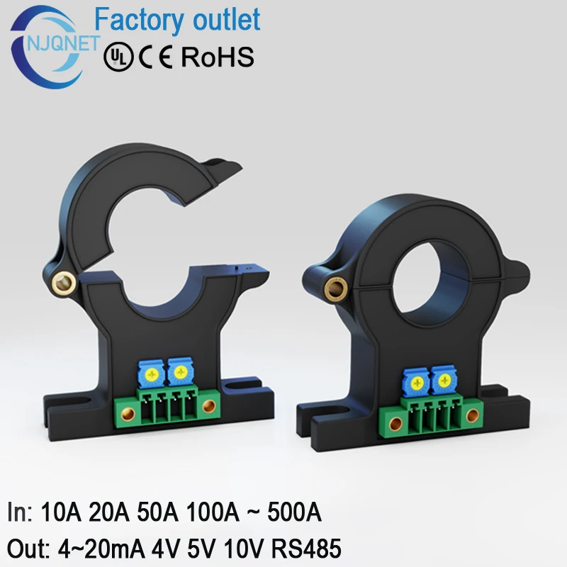 홀 효과 전류 변환기 QNDBK1-21 DC 30A 50A 100A 200A 300A / 420mA 전류 변압기 스플릿 코어 전류 센서 홀