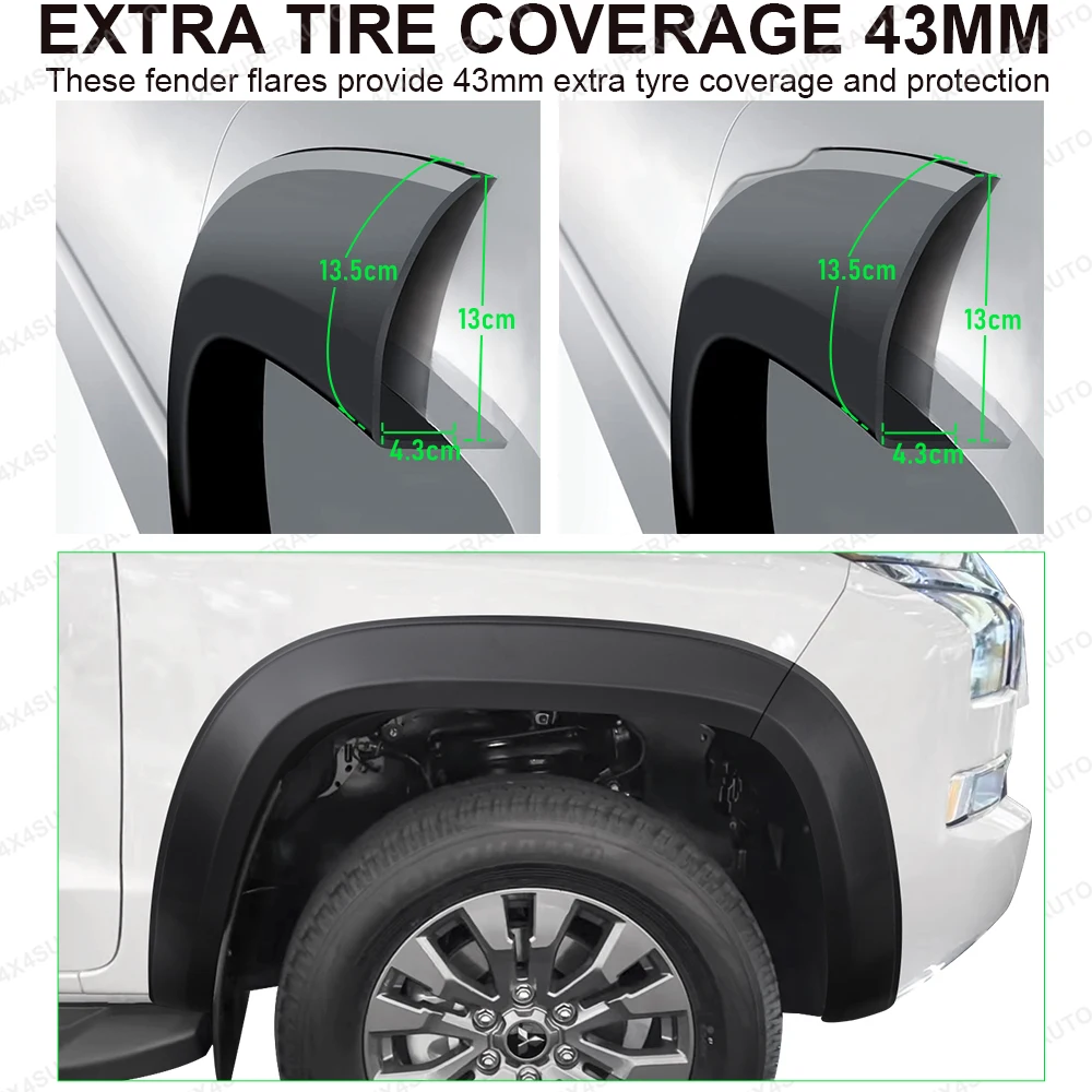 미쓰비시 L200 트리톤 MV 2024-2026용 OEM 디자인 펜더 플레어 휠 아치, 스무스 매트 블랙 머드가드, 더블캡 차량 액세서리