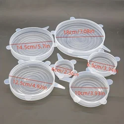 Reusable Durable Silicone Stretch Lids for Fresh Food Preservation and Microwave Use (White)