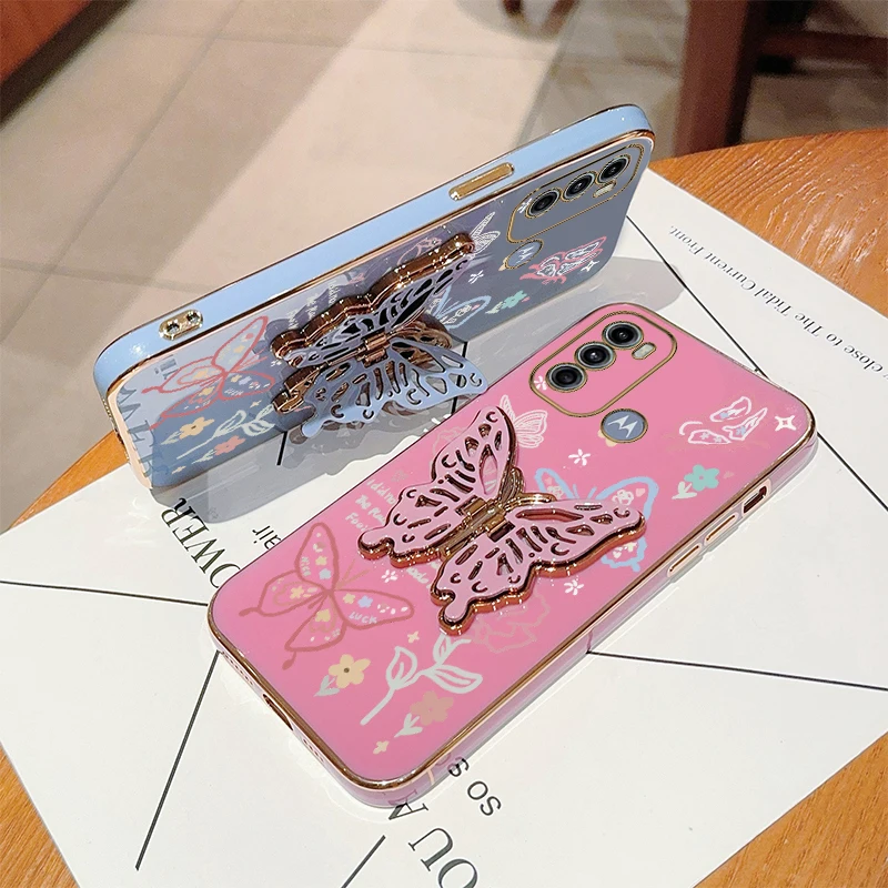 Rose Butterfly Plating Holder Phone Case