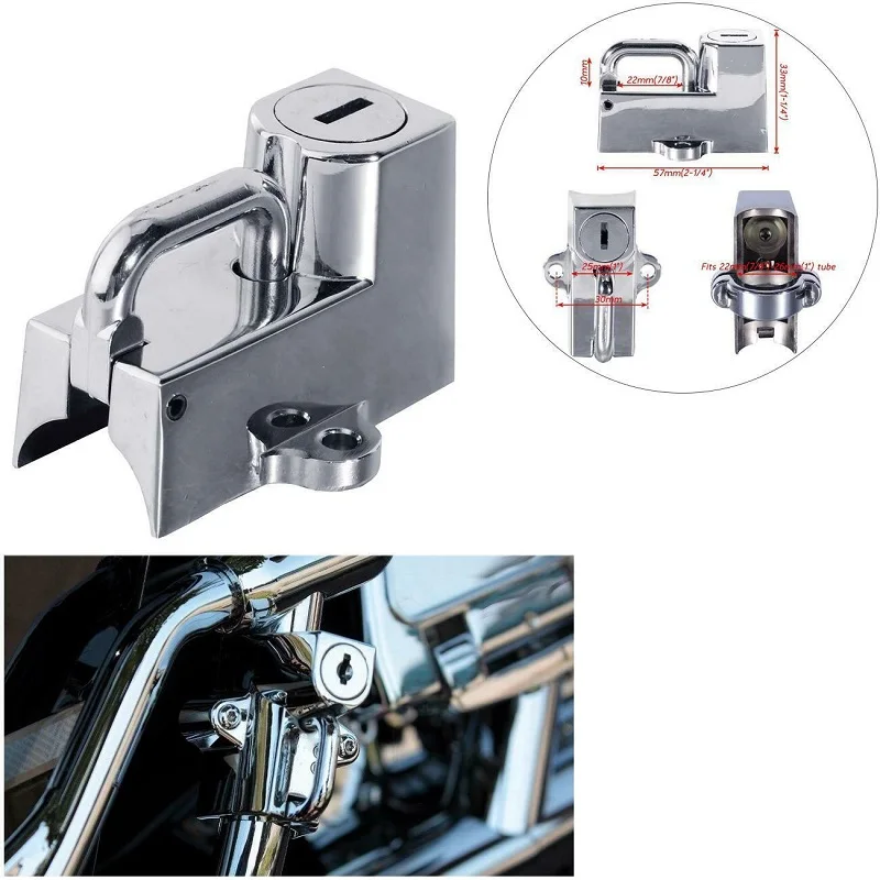 2232mm Black Motorcycle Handlebar Helmet Lock for Harley Street Glide