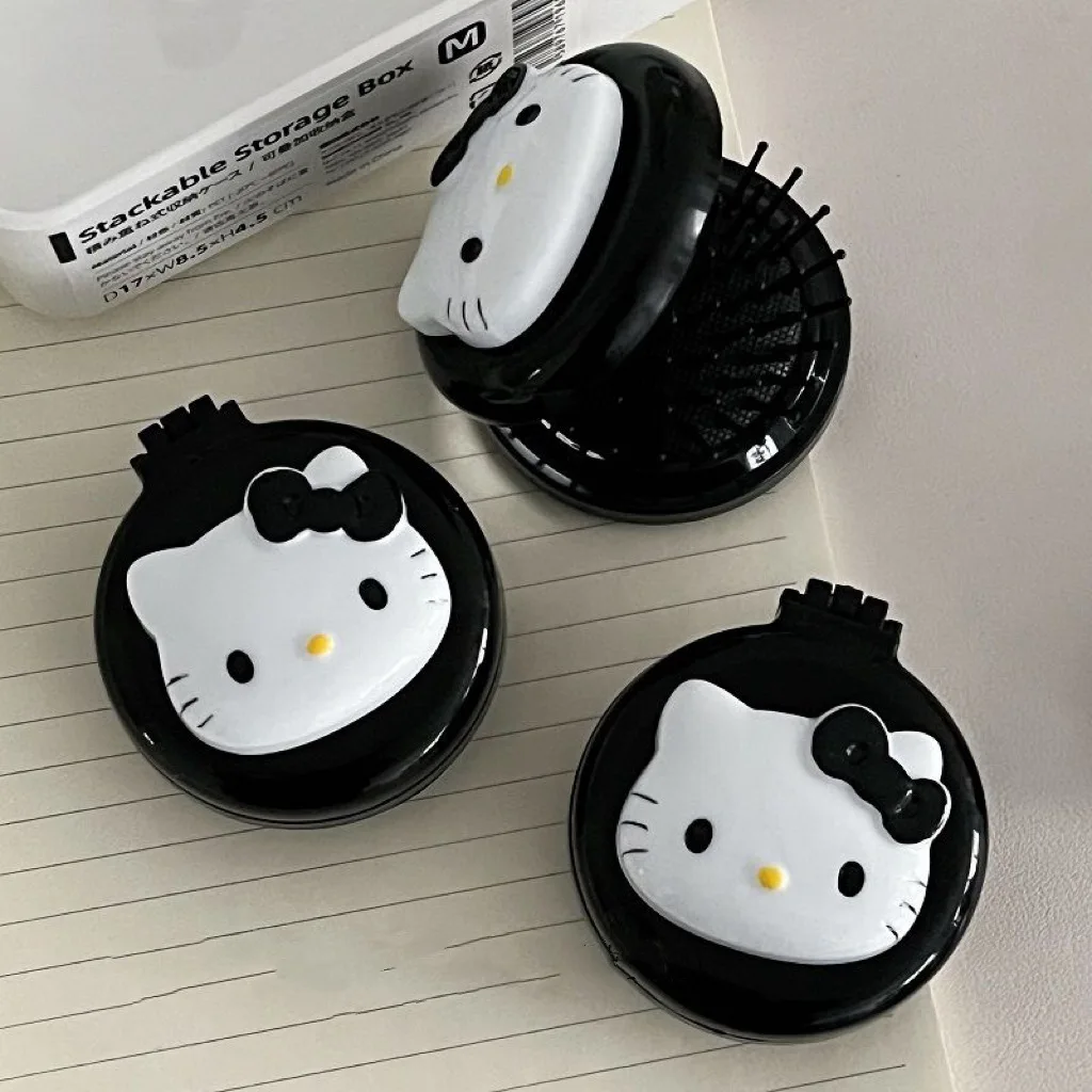 Sanrio Hello Kitty Kawaii Air Cushion Comb Cartoon Anime Kitty Cat Doll Girl Heart Cute Portable Comb Gifts for Girls hair brush comb hair comb hair comb set