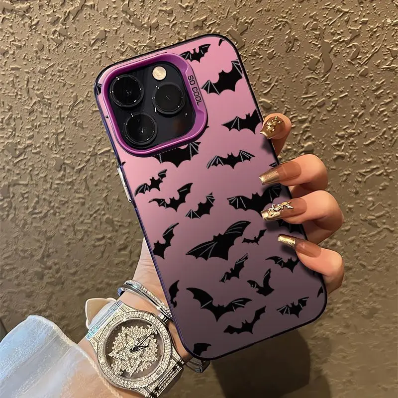 Sleek Black Bat Shockproof Matte Phone Case - Full Screen Protection