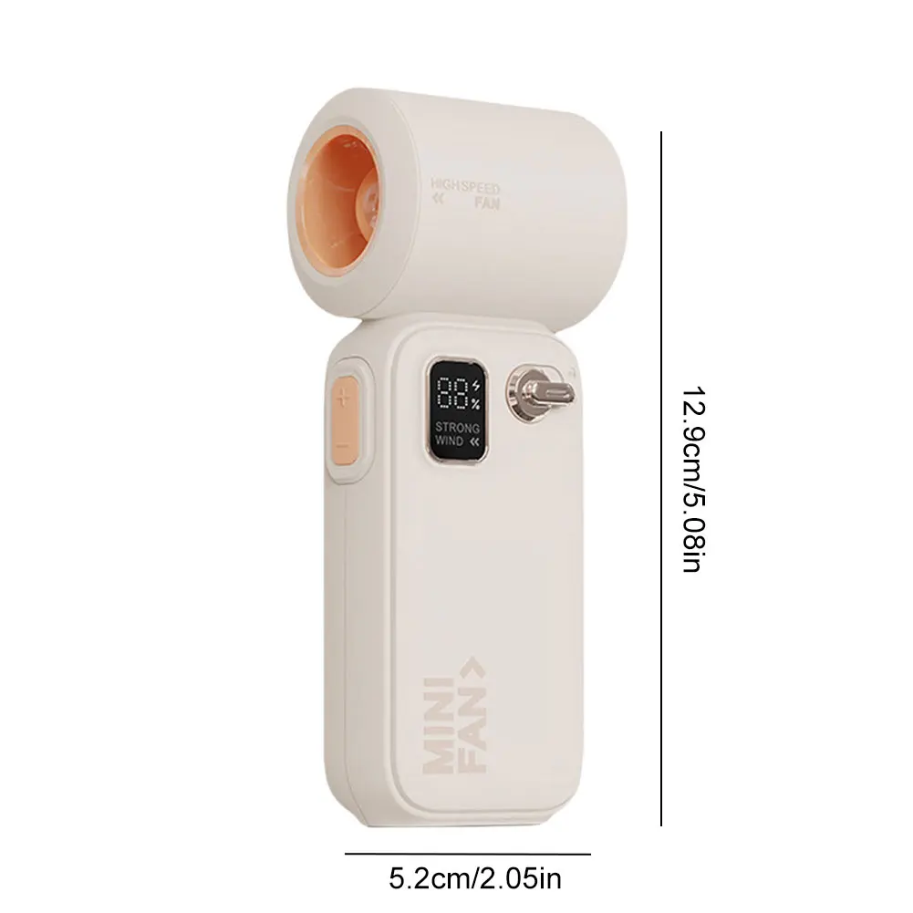 High Speed Fan LED Display Handheld Turbo Fan Rechargeable Electric Cooling Fan Mini Personal Fan for Outdoor Travel