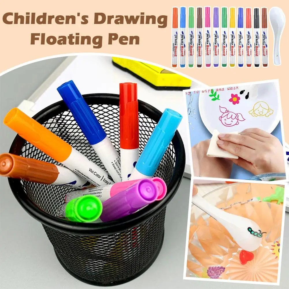 

Magical Water Paint Pen Floating Ink Pen For Kids Colorful Doodle Water Pen Brushes Children Montessori Early Education Toy K8p3