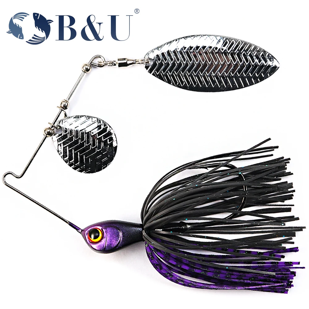 BUSpinnerbait18g21gDoubleWillowBladeNeedleStingerHookSpoon