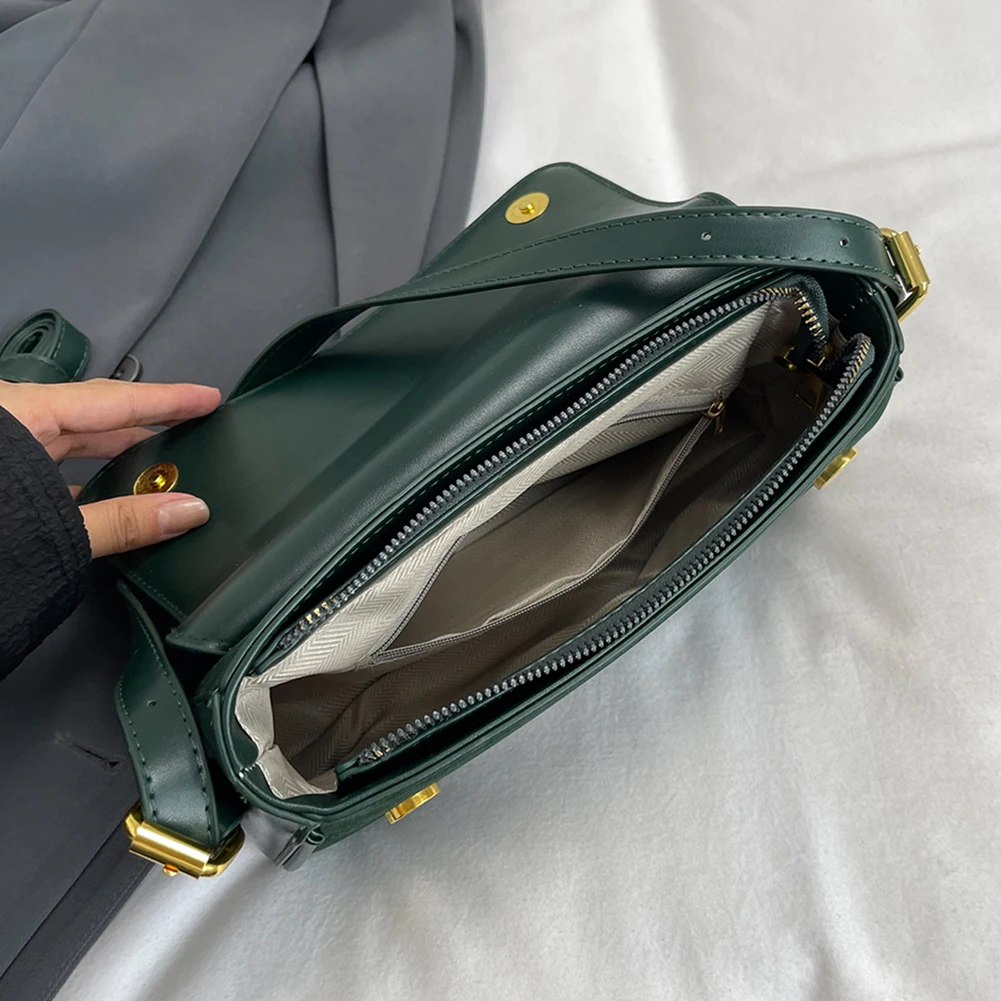 Women PU Shoulder Bag Hasp Closure Adjustable Strap Small Tote Bag Elegant Shoulder Purse Chic Hobo