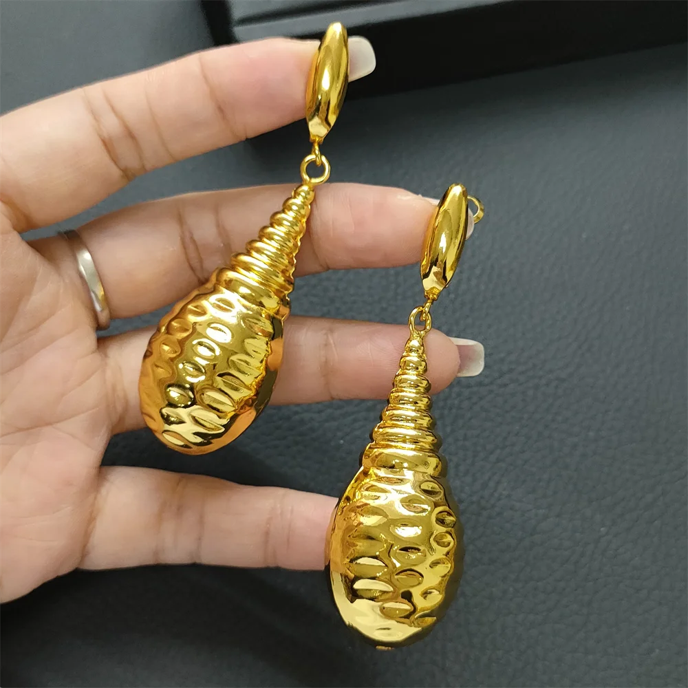 

ESALE Gold Color Earring for Women Dubai Luxury Copper Jewelry Accessory Bold Banquet Anniversary Gifts Daily Wear Big Earrings