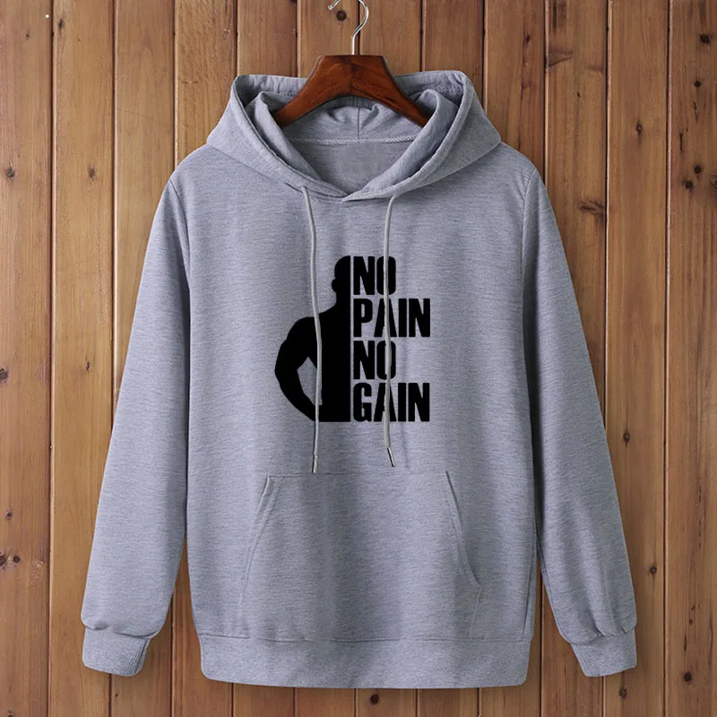

Fashion Brand comfortable NO PAIN NO GAIN Print Sweatshirt Clothes Sweatshirt hoodies men Autumn Winter Hip Hop Hooded