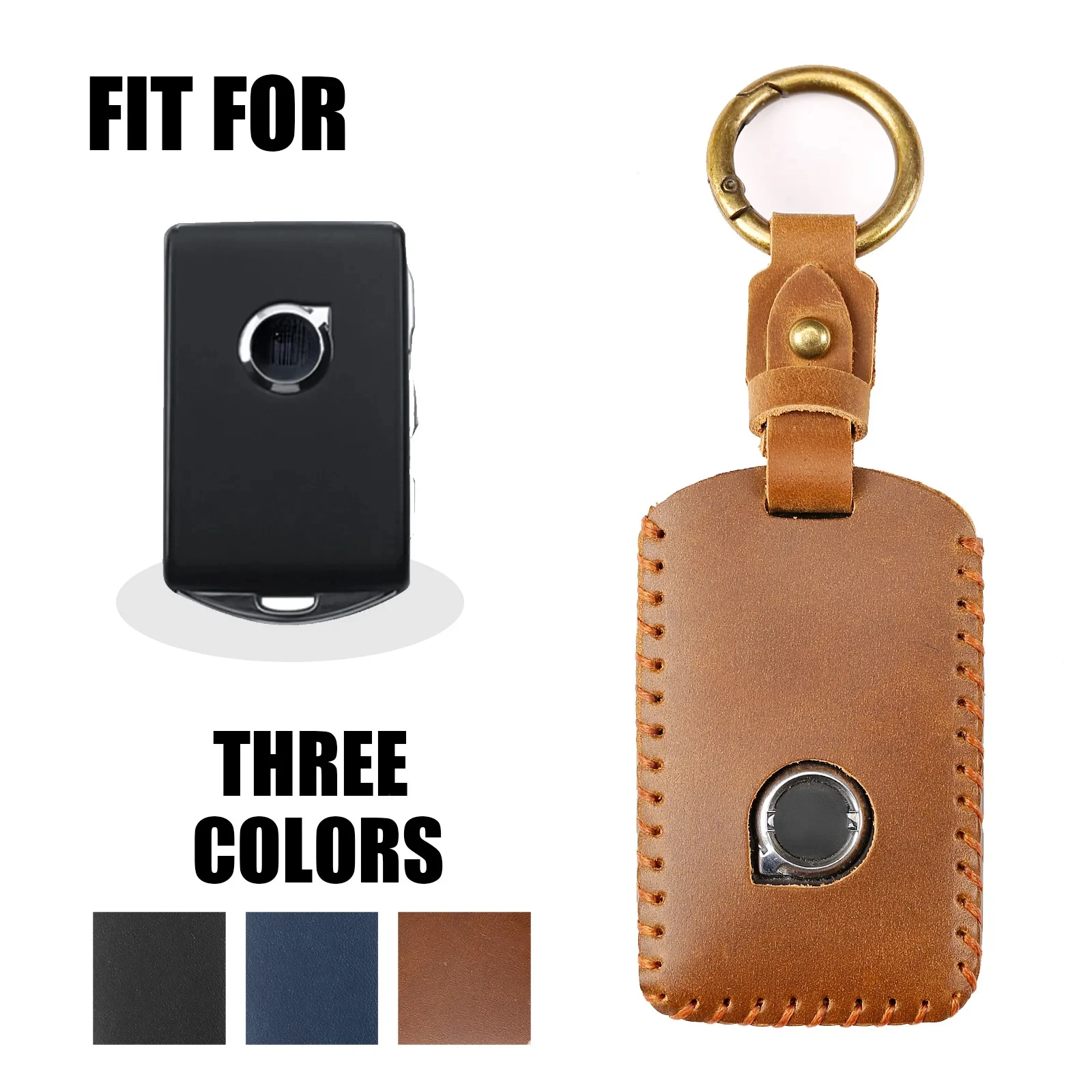 Premium Leather Car Key Case Cover - Handcrafted with Customizable Keychain Options