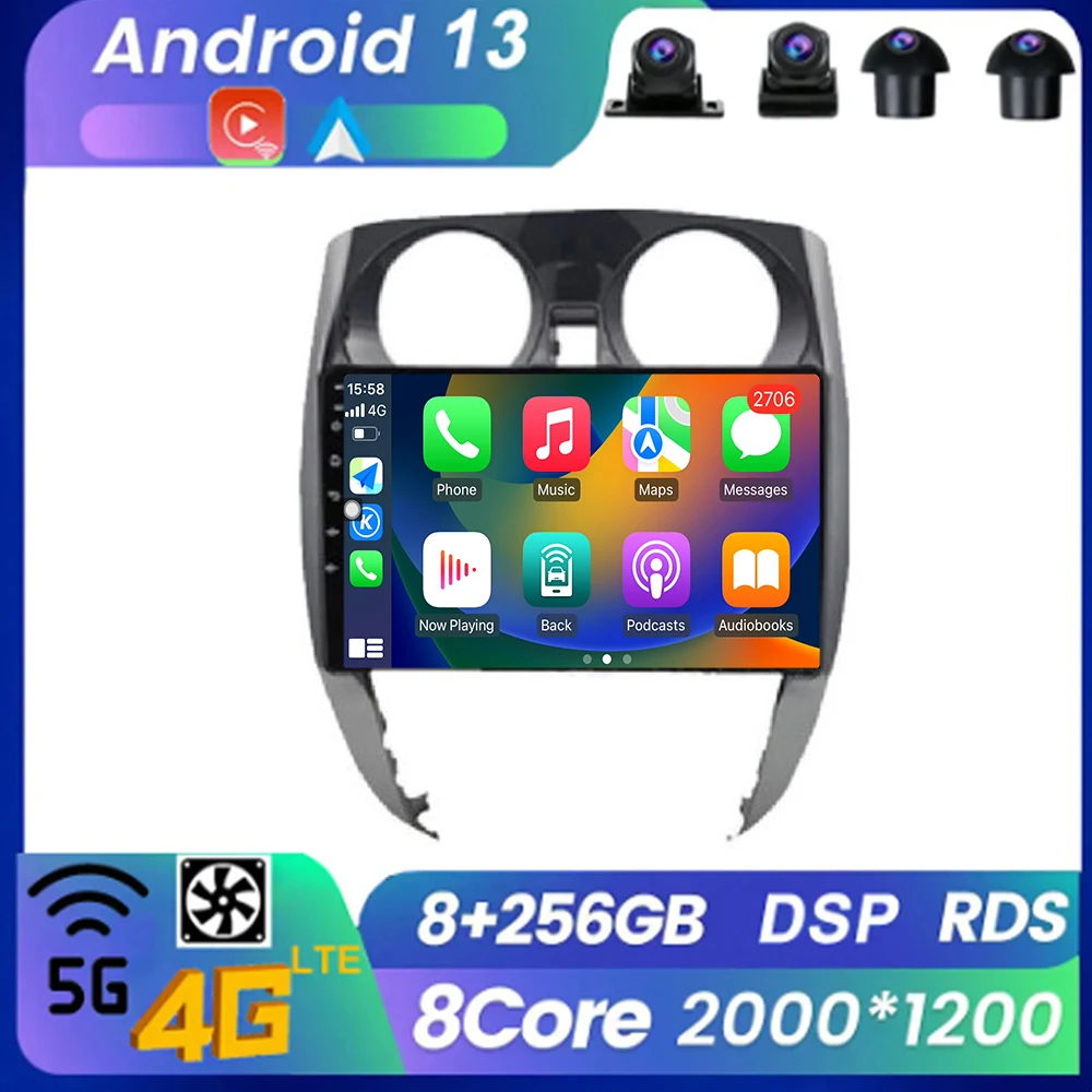 

Radio Bluetooth WIFI Android 13 For Nissan Note 2 E12 2012 - 2021 Autoradio Wireless Carplay Multimedia