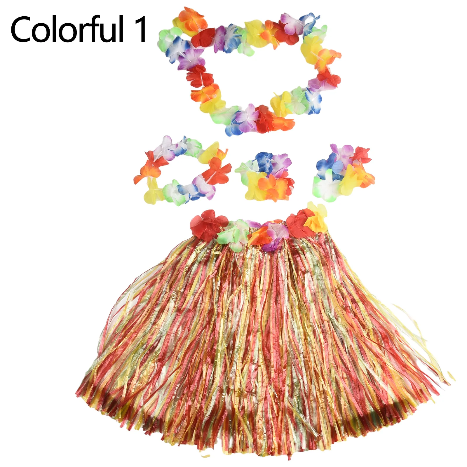 

Costume Grass Skirt Plastic Decoration Holiday Playing Flower Wristband Garland Fancy Suit Kids Lei New Funny Useful