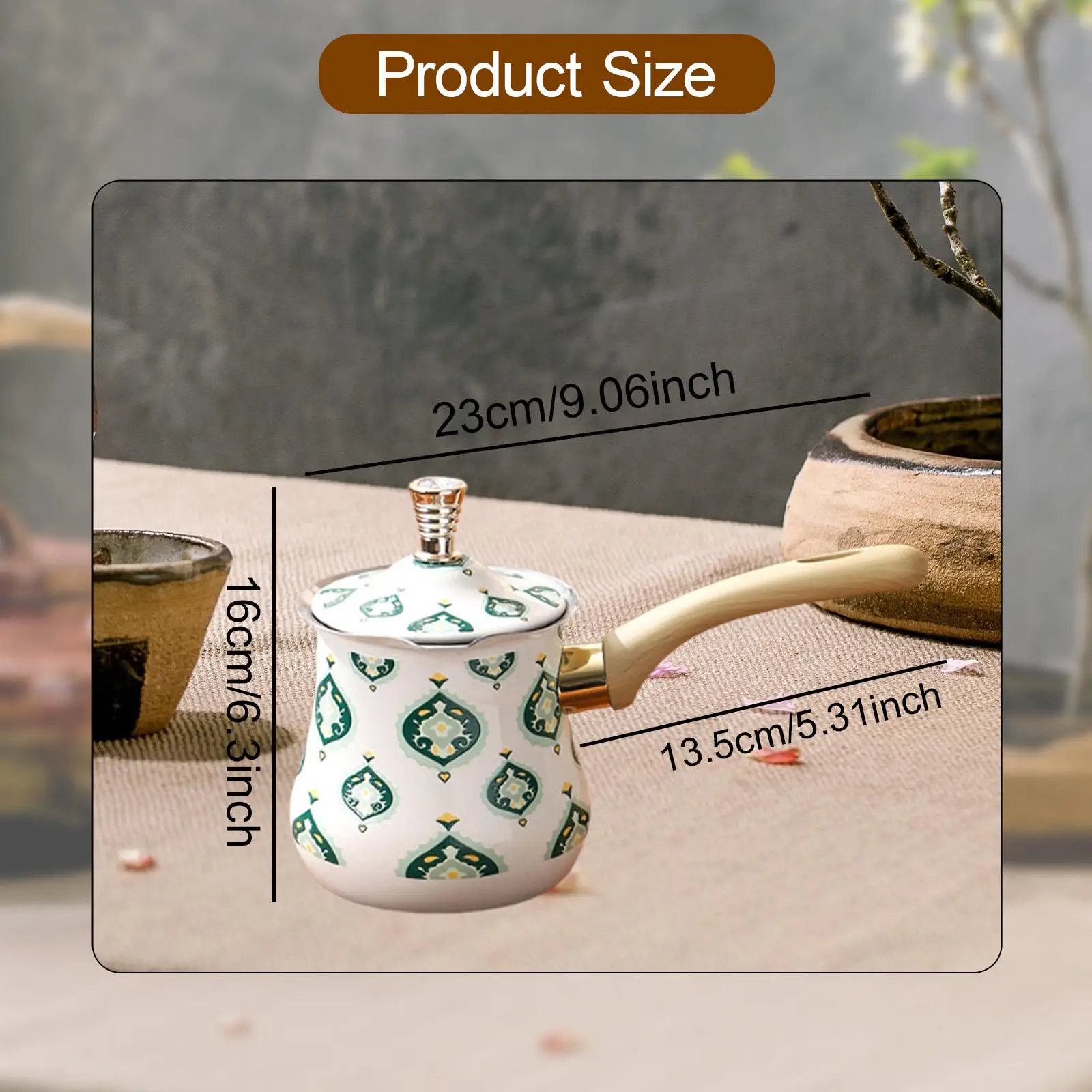 Turkish Coffee Pot Coffee Maker Melting Pot Arabic Butter Warmer with Long Handle for Cafe, Office, Restaurant Kitchen