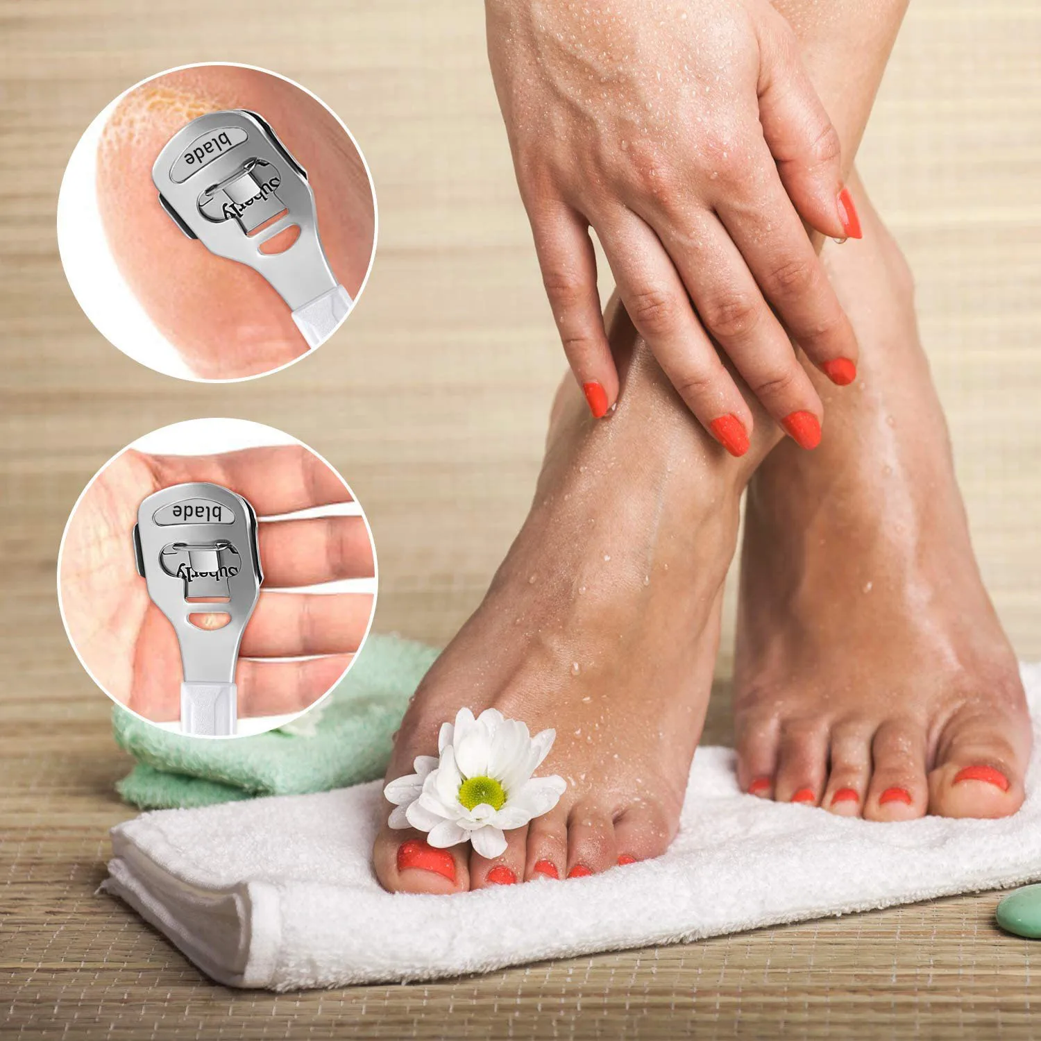 Foot Callus Shaver Heel Hard Skin Remover Hand Feet Pedicure Razor Tool Shavers Stainless Steel Handle 10 Blades Foot Care Tools