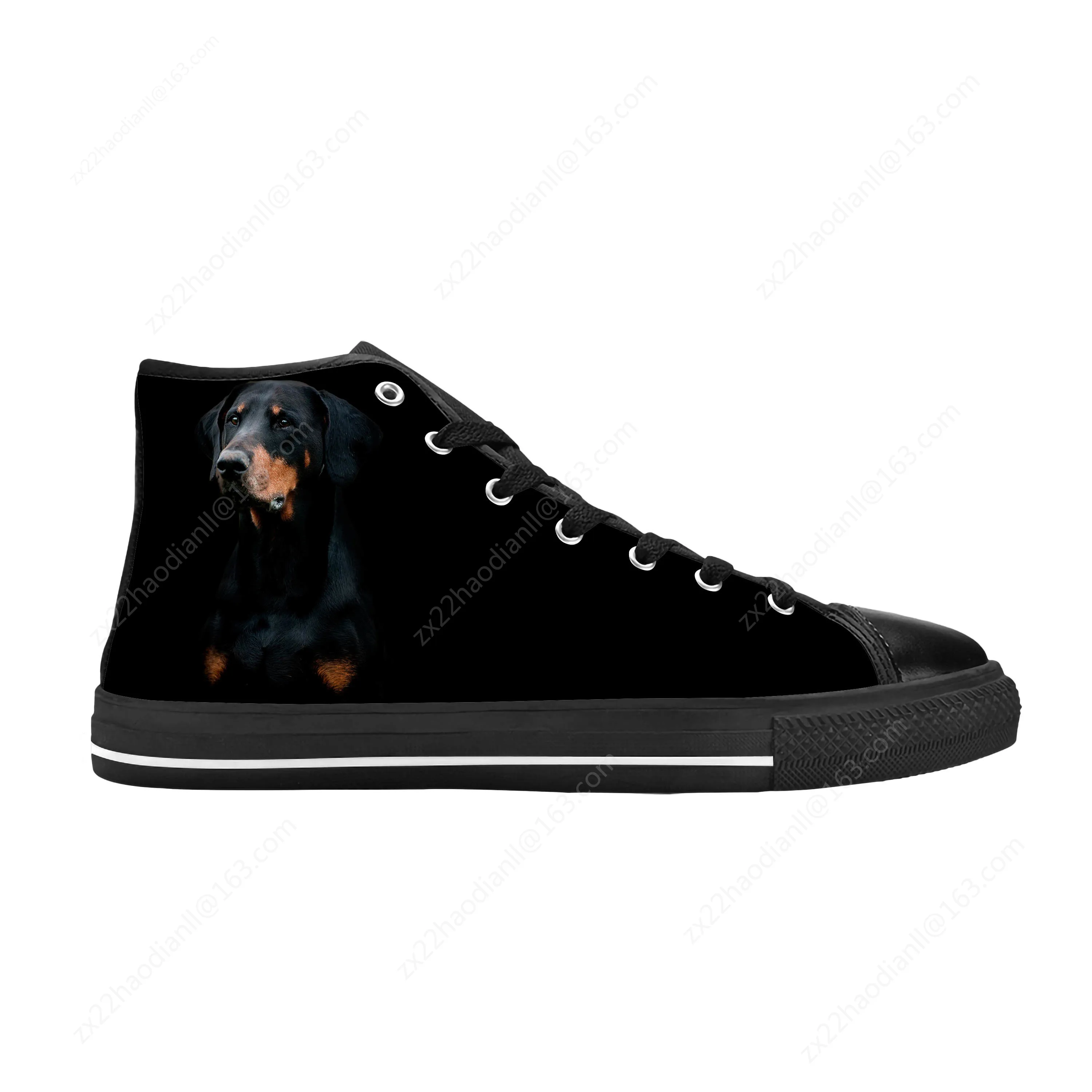 Doberman Dog Animal Rock Cartoon Anime Manga Cool Casual Cloth Shoes High Top Comfortable Breathable 3D Print Men Women Sneakers