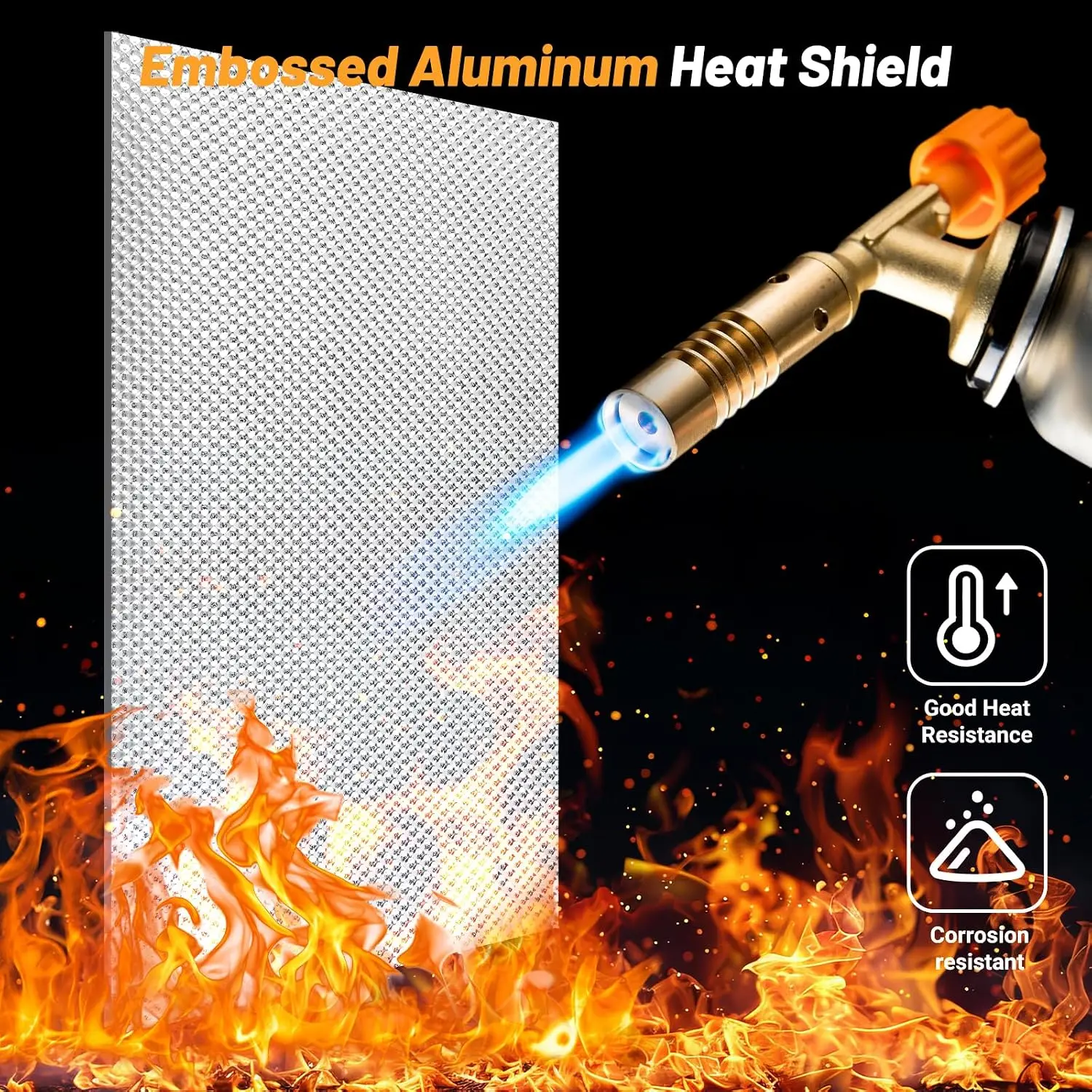 Scudo Termico Goffrato per Scarico Auto, Barriera Termica per Tubi di Scarico, Fascia Termica per Silenziatore Auto - immagine 3