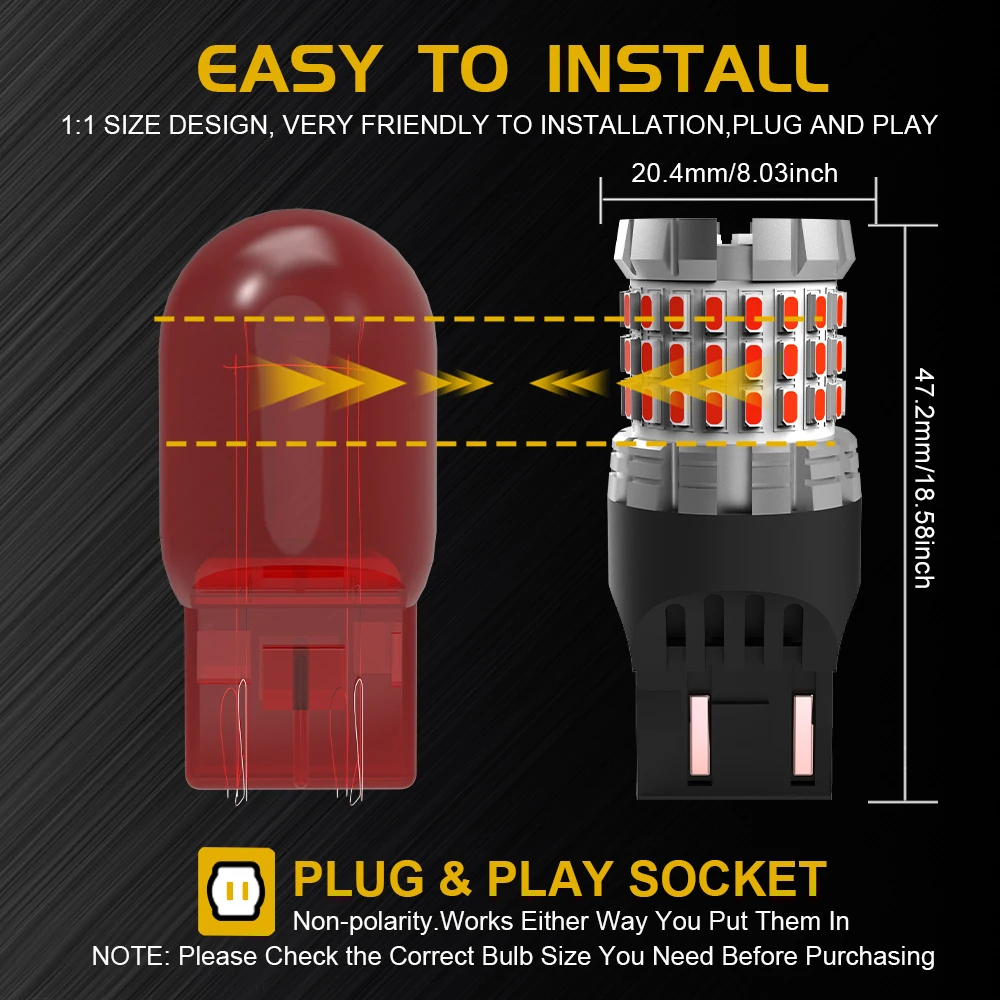 BMTxms  ĵ  LED  극ũ Ʈ,  ÷ 7440 , ڵ    , T20 LED W21W W21/5W, 7443 WY21W, 2 