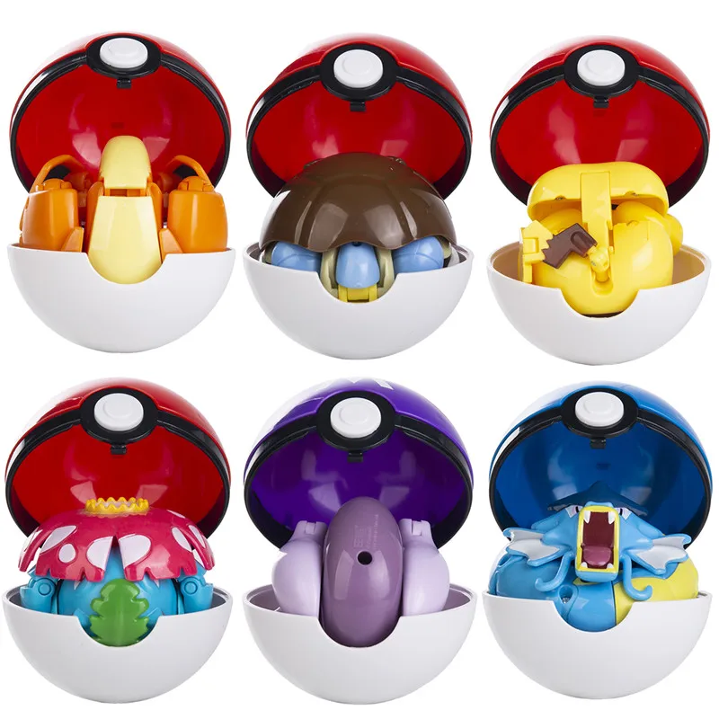 thumbnail image 4 of Acerca de la figura de anime Pokémon Charizard Pikachu Gyarados Pocket Monster figura Pokeball acción deformación juguete modelo regalo para niños, 4 of 5