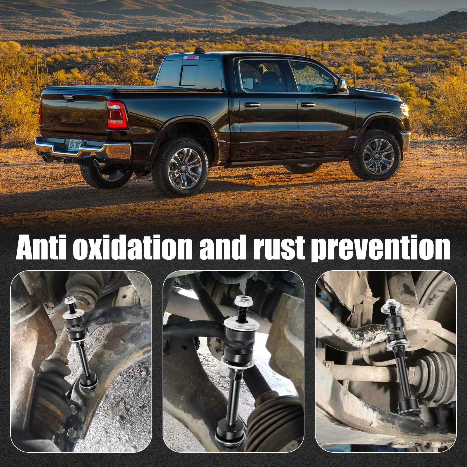 2Pcs Front Stabilizer Bar Link Compatible for 2006 to 2010 1500 4WD Rustproof Front Sway Bar Link Front Sway Bar End Link